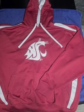 NCAA Washington State Cougars Crimson Hoodie with White Logo
